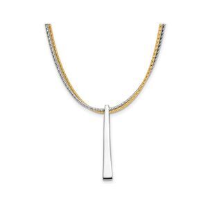 Sterling Silver Gold Plated Tapered Bar Necklace (16 inches)